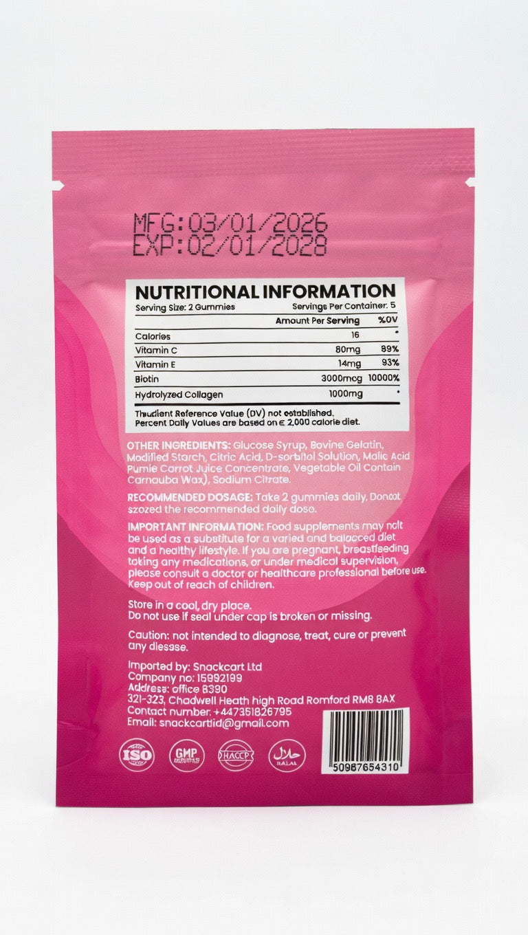 Collagen Gummies 30gm resealable pack